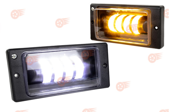 ПТФ светодиодные двухцветные Эконом, 4 линзы, 20W, 1200lux на ВАЗ 2110-2112, 2113-2115, Шевроле Нива до 2009 г.в._1