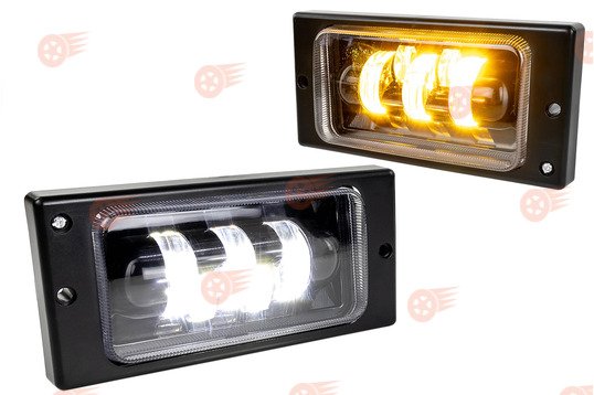 ПТФ светодиодные двухцветные Эконом, 5 линз, 20W, 1900lux на ВАЗ 2110-2112, 2113-2115, Шевроле Нива до 2009 г.в._1