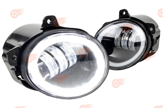 ПТФ светодиодные Эконом 46W, 2600lux с кольцом ДХО на Лада Калина, Калина 2, Гранта, Ларгус, УАЗ Патриот, Datsun до 2019 г.в._1