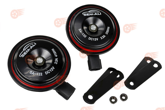 Комплект автомобильных воздушных звуковых сигналов дискового типа SEM-ALI 132, 2 шт на ВАЗ и иномарки_1