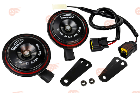 Дисковый воздушный звуковой сигнал SEM-ALI 132 c проводкой штатного подключения на ВАЗ 2108-2115, Лада Калина, Калина 2, Гранта, Гранта FL, Приора, Веста, Веста NG, Нива 4х4, Нива Легенд, Нива Тревел, Шевроле Нива_1