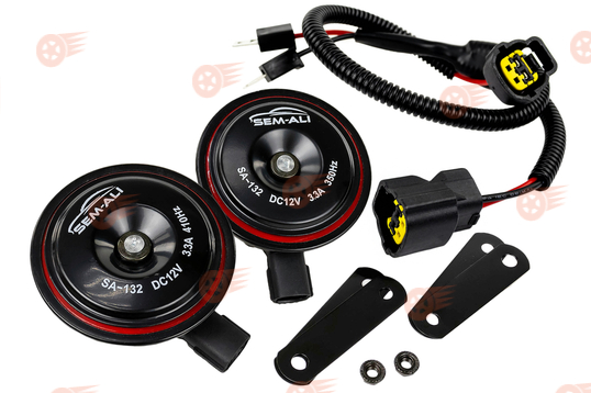 Дисковый воздушный звуковой сигнал SEM-ALI 132 c проводкой штатного подключения на Mercedes, Nissan 1 поколения_1