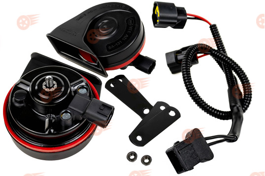 Рупорный воздушный звуковой сигнал SEM-ALI 131 c проводкой штатного подключения на Peugeot, Renault, Citroen 1 поколения_1