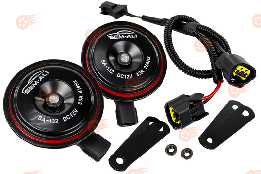 Дисковый воздушный звуковой сигнал SEM-ALI 132 c проводкой штатного подключения на Chevrolet, Nissan, Opel 2 поколения, Ford 1, 2 поколений_1