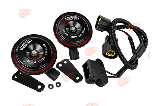 Дисковый воздушный звуковой сигнал SEM-ALI 132 c проводкой штатного подключения на Skoda, Audi, Seat, Volkswagen 1 поколения_1
