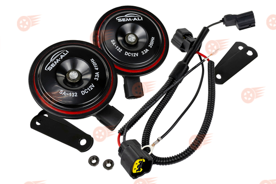 Дисковый воздушный звуковой сигнал SEM-ALI 132 c проводкой штатного подключения на Honda 1 поколения_1