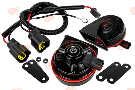 Рупорный воздушный звуковой сигнал SEM-ALI 131 c проводкой штатного подключения на Mazda 1, 2 поколений, Mitsubishi 2 поколения, Волга_1