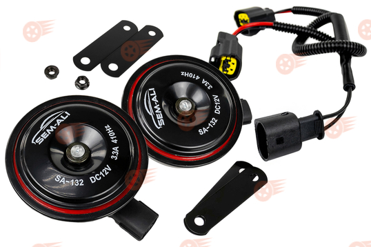 Дисковый воздушный звуковой сигнал SEM-ALI 132 c проводкой штатного подключения на BMW 2 поколения_1