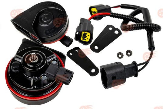 Рупорный воздушный звуковой сигнал SEM-ALI 131 c проводкой штатного подключения на BMW 2 поколения_1