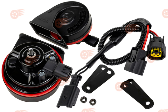 Рупорный воздушный звуковой сигнал SEM-ALI 131 c проводкой штатного подключения на Peugeot, Renault, Citroen 2 поколения, Лада Ларгус, Ларгус FL_1