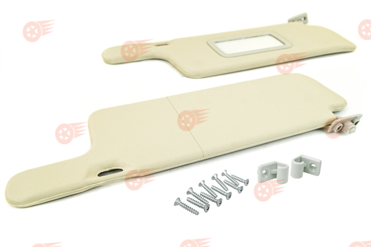 Козырьки солнцезащитные светлые с зеркалом, крючками и комплектом саморезов на ВАЗ 2108-21099, 2113-2115_1