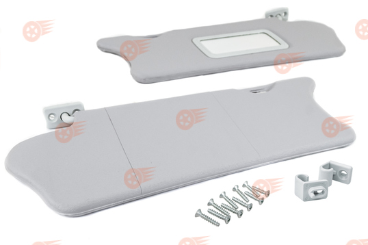 Козырьки солнцезащитные светлые с зеркалом, крючками и комплектом саморезов на ВАЗ 2110-2112_1