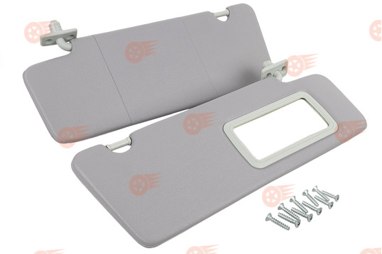 Козырьки солнцезащитные светлые с зеркалом и комплектом саморезов на Лада Приора_1