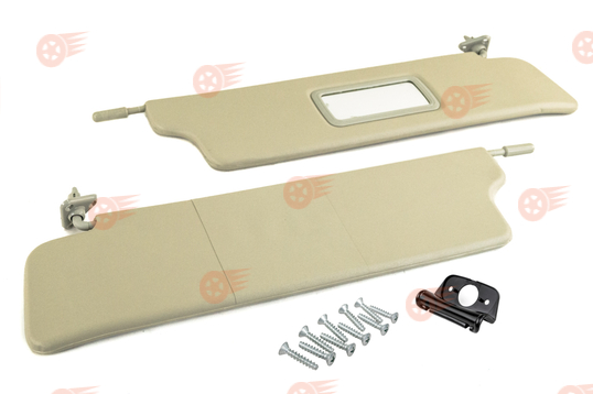 Козырьки солнцезащитные светлые с зеркалом, центральным кронштейном и комплектом саморезов на Лада Нива 4х4 1993-2019 г.в._1