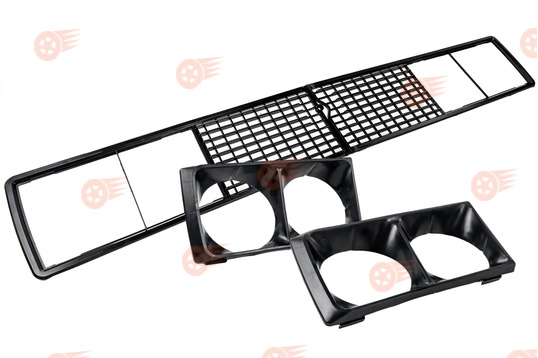 Решетка радиатора черная (неокрашенная) c комплектом облицовок фар на ВАЗ 2106_1