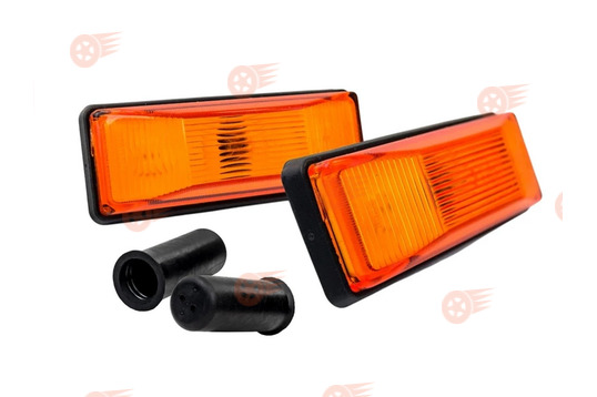 Комплект оранжевых повторителей поворота с лампами и защитными колпачками проводки на ВАЗ 2106, Лада 4х4, Нива Легенд_1