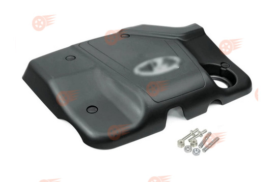 Декоративная крышка двигателя ВАЗ 11183 с хром эмблемой и установочными кронштейнами на 8 кл ВАЗ 2108-2115, Лада Гранта, Калина, Приора, Datsun_1