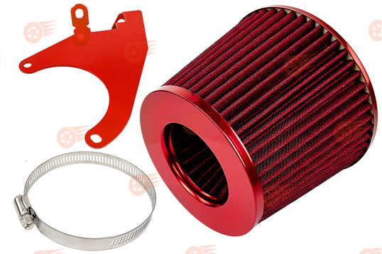 Комплект красного воздушного фильтра нулевого сопротивления MR с красным кронштейном Sal-Man на 8кл ВАЗ 2108-2115, Лада Гранта, Гранта FL, Калина, Калина 2, Приора инжектор_1