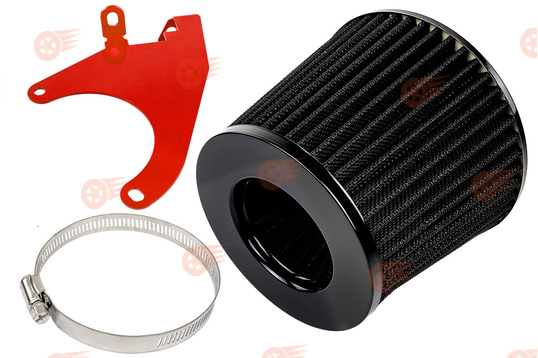 Комплект черного воздушного фильтра нулевого сопротивления MR с красным кронштейном Sal-Man на 8кл ВАЗ 2108-2115, Лада Гранта, Гранта FL, Калина, Калина 2, Приора инжектор_1