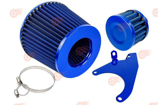 Комплект синих фильтров нулевого сопротивления MR (воздушный и картерных газов) с синим кронштейном Sal-Man на 8кл ВАЗ 2108-2115, Лада Гранта, Гранта FL, Калина, Калина 2, Приора_1