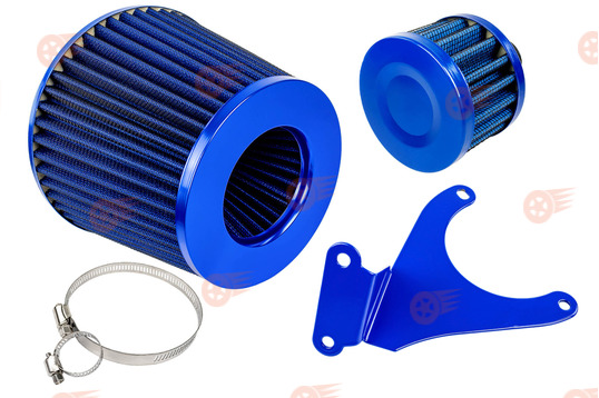 Комплект синих фильтров нулевого сопротивления MR (воздушный и картерных газов) с синим кронштейном Sal-Man на 16кл ВАЗ 2110-2112, 2113, 2114 Супер-Авто, Лада Гранта, Гранта FL, Калина, Калина 2, Приора_1