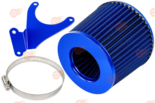 Комплект синего воздушного фильтра нулевого сопротивления MR с синим кронштейном Sal-Man на 16кл ВАЗ 2110-2112, 2113, 2114 Супер-Авто, Лада Гранта, Гранта FL, Калина, Калина 2, Приора_1