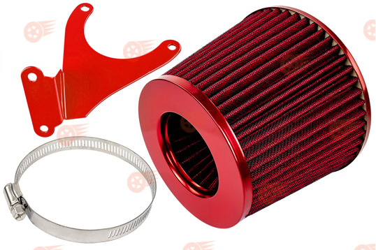 Комплект красного воздушного фильтра нулевого сопротивления MR с красным кронштейном Sal-Man на 16кл ВАЗ 2110-2112, 2113, 2114 Супер-Авто, Лада Гранта, Гранта FL, Калина, Калина 2, Приора_1