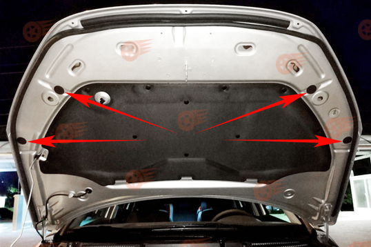 Комплект защитных накладок (наклейки) капота под буферы капота на Лада Веста_1