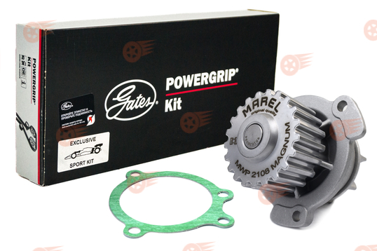 Усиленный комплект ремня ГРМ GATES с помпой Marel Magnum на 8 кл ВАЗ 2108-2115, Лада Приора, Калина, Калина 2, Гранта Стандарт, Ока_1