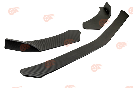 Накладка переднего бампера нижняя (сплиттер) в стиле BMW текстурный 3D карбон Sal-Man универсальная_1