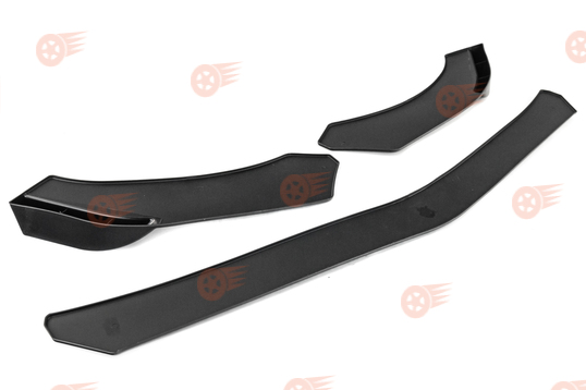 Накладка переднего бампера нижняя (сплиттер) в стиле BMW черная матовая Sal-Man универсальная_1