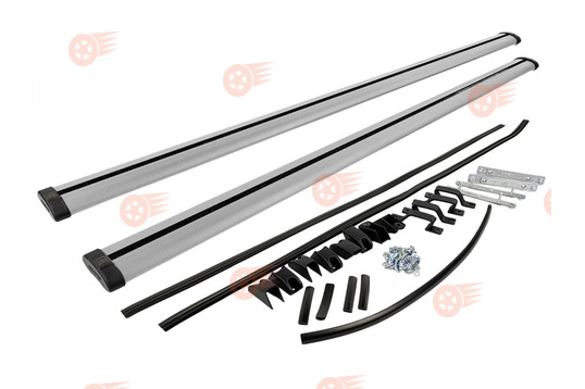 Поперечины аэродинамические серые 1200 мм на рейлинги с просветом с креплением Скоба АПС АЭРО универсальные_1