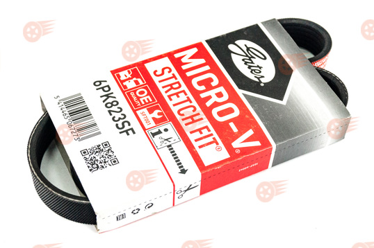 Ремень генератора GATES 6PK823SF на 8 кл Лада Гранта, Гранта FL, Калина 2, Datsun без кондиционера_1