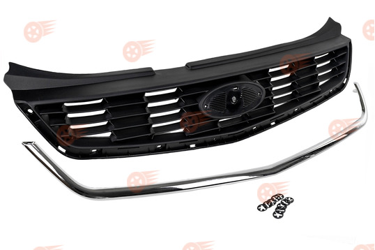 Комплект решетки радиатора с хромированным молдингом и крепежными заклепками на Лада Приора 2, Приора SE_1