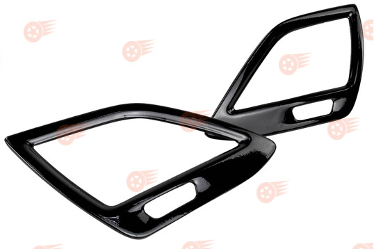 Накладки на боковые воздуховоды, черный лак на Лада Веста_1