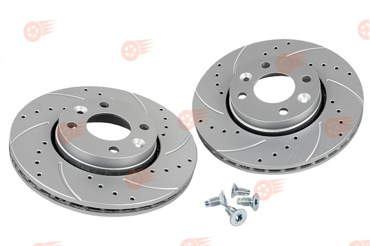 Диски тормозные передние R15 вентилируемые, с насечками и перфорацией МАВИКО PRO на Лада Веста, Веста NG, Икс Рей, Искра, Ларгус, Ларгус FL, Нива Тревел с 2026 г.в., Renault Logan, Sandero, Megane, Clio, Nissan Micra, Note, Tiida_1