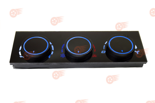 Тюнинговая панель блока управления отопителем, синяя диодная подсветка на ВАЗ 2110-2112 с европанелью_1