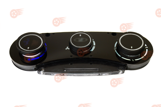 Тюнинговая панель блока управления отопителем старого образца, белая диодная подсветка на Лада Калина_1