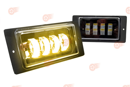 ПТФ светодиодные двухцветные 4 линзы SL 40W 3000/6000к нерегулируемые на ВАЗ 2110-2112, 2113-2115, Шевроле Нива до 2009 г.в._1