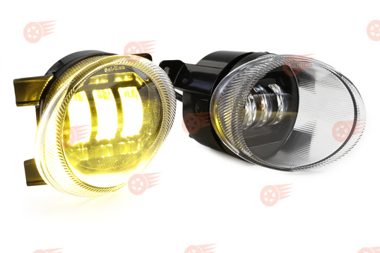 ПТФ диодные двухцветные 3 линзы 50W 4600lux (бело-синий 6000К и желтый 3000К) Sal-Man на Volkswagen Jetta 6, Golf 6, Touareg 2, Tiguan 2, Caddy 3_1