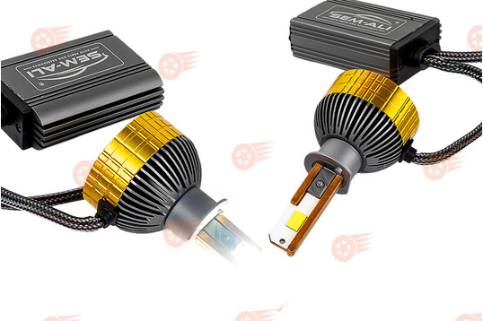 Светодиодные лампы S-185 180W с цоколем H1 50000lux, 6000K SEM-ALI на ВАЗ 2103, 2106, 2110-2115, Калина 1-2,  Приора, Шевроле Нива, Лада Нива 2123, Веста, Икс Рей_1